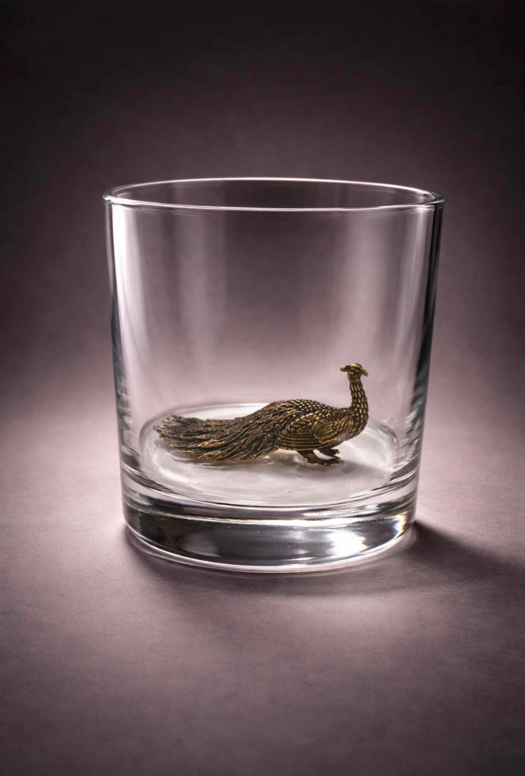 Whiskey Glass Peacock