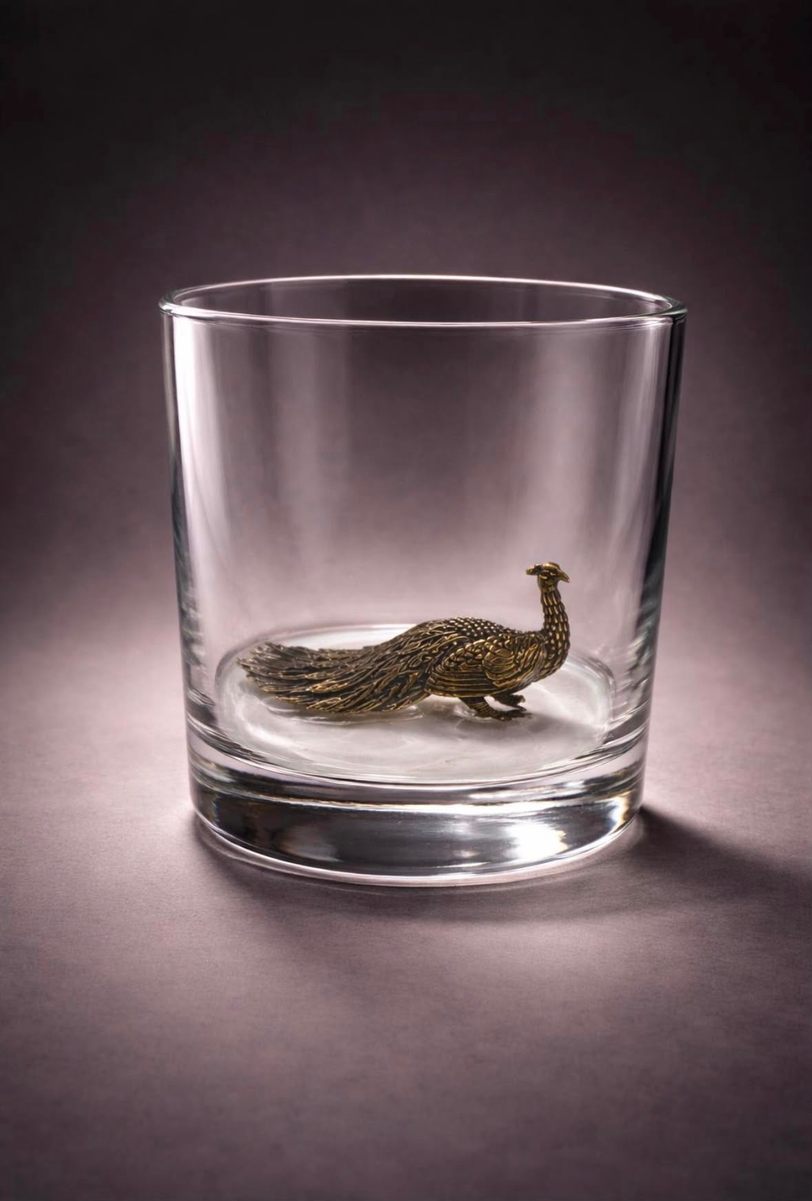 Whiskey Glass Peacock