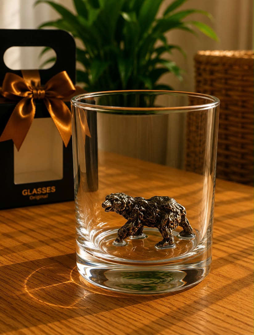 Whiskey Glass Bear