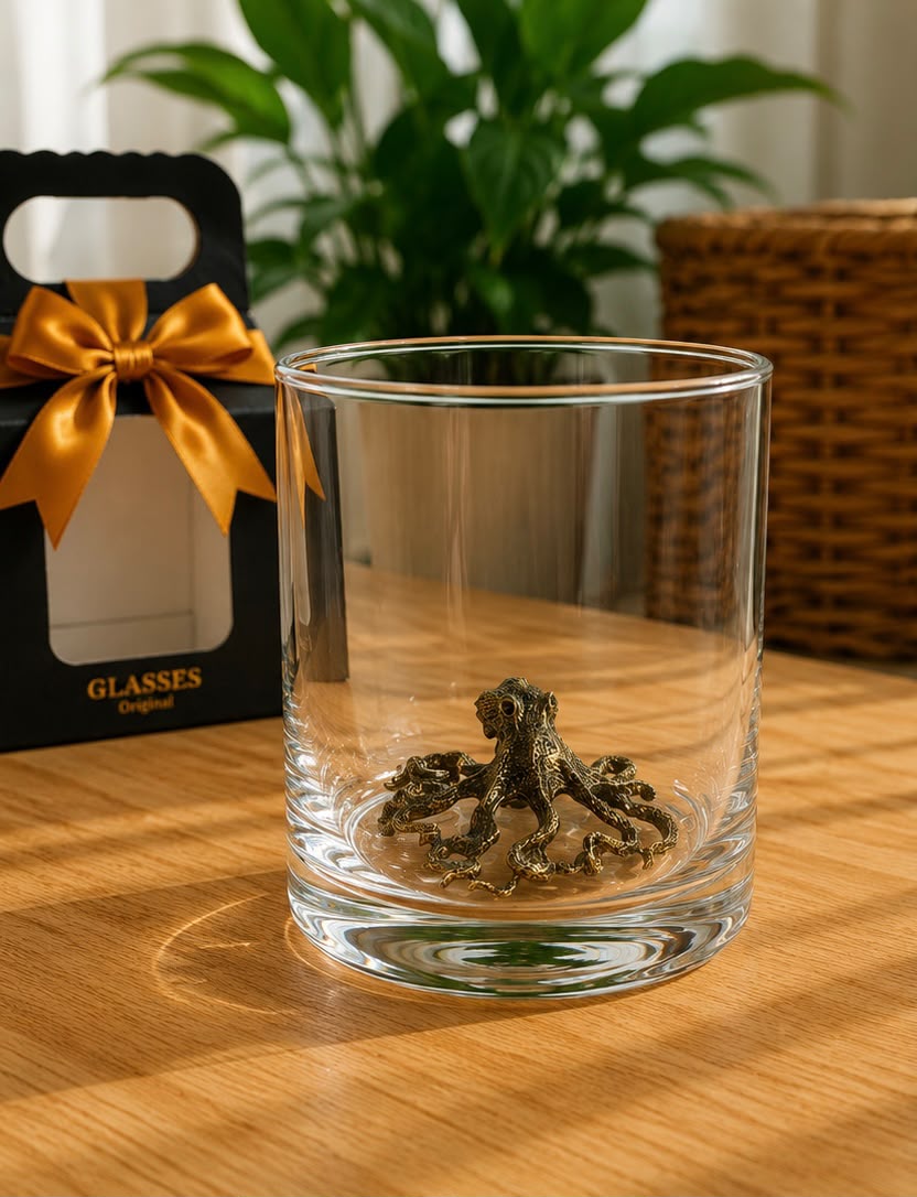 Whiskey Glass Octopus