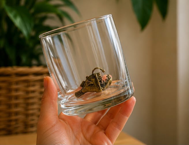 Whiskey Glass Hook Fish